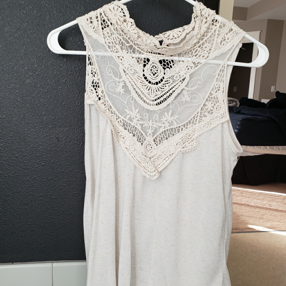 lace tank with keyhole back
